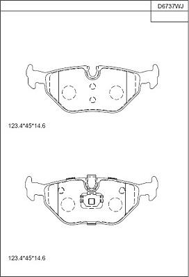 Asimco KD6737W - Гальмівні колодки, дискові гальма autocars.com.ua