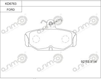 Asimco KD6763 - Тормозные колодки, дисковые, комплект avtokuzovplus.com.ua