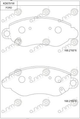 Asimco KD6791W - Гальмівні колодки, дискові гальма autocars.com.ua