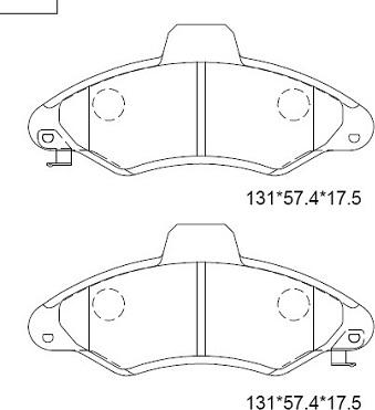 Asimco KD6796H - Гальмівні колодки, дискові гальма autocars.com.ua