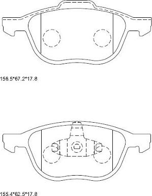 Asimco KD6798 - Тормозные колодки, дисковые, комплект autodnr.net