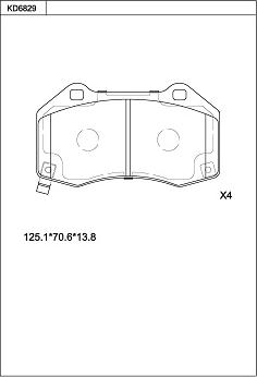 Asimco KD6829 - Гальмівні колодки, дискові гальма autocars.com.ua