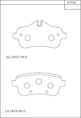 Asimco KD7032 - Тормозные колодки, дисковые, комплект avtokuzovplus.com.ua