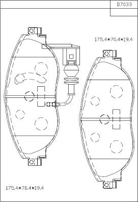 Asimco KD7033 - Тормозные колодки, дисковые, комплект avtokuzovplus.com.ua