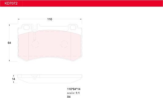 Asimco KD7072 - Тормозные колодки, дисковые, комплект avtokuzovplus.com.ua