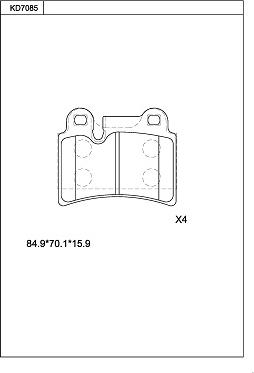 Asimco KD7085 - Тормозные колодки, дисковые, комплект avtokuzovplus.com.ua