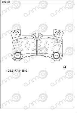 Asimco KD7108 - Гальмівні колодки, дискові гальма autocars.com.ua