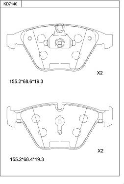 Asimco KD7140 - Гальмівні колодки, дискові гальма autocars.com.ua