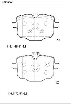 Asimco KD7245W - Гальмівні колодки, дискові гальма autocars.com.ua