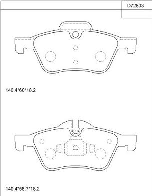 Asimco KD72803 - Гальмівні колодки, дискові гальма autocars.com.ua