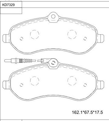 Asimco KD7329 - Тормозные колодки, дисковые, комплект avtokuzovplus.com.ua