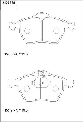 Asimco KD7338 - Тормозные колодки, дисковые, комплект avtokuzovplus.com.ua