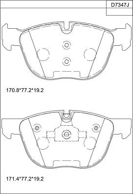 Asimco KD7347 - Тормозные колодки, дисковые, комплект autodnr.net