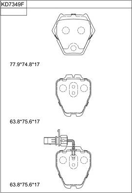 Asimco KD7349F - Тормозные колодки, дисковые, комплект avtokuzovplus.com.ua