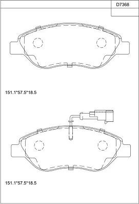 Asimco KD7368 - Гальмівні колодки, дискові гальма autocars.com.ua