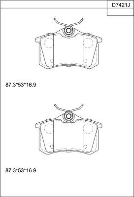 Asimco KD7421 - Гальмівні колодки, дискові гальма autocars.com.ua