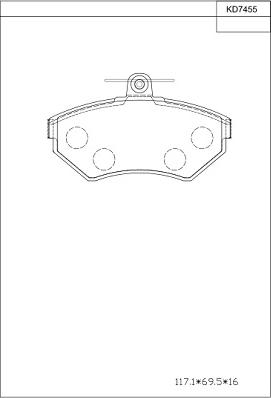 Asimco KD7455 - Тормозные колодки, дисковые, комплект avtokuzovplus.com.ua