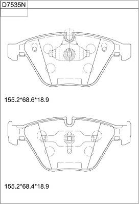 Asimco KD7535N - Гальмівні колодки, дискові гальма autocars.com.ua