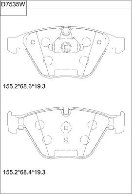 Asimco KD7535W - Гальмівні колодки, дискові гальма autocars.com.ua