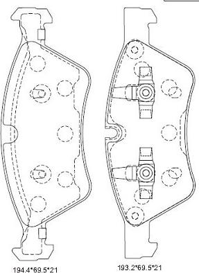 Asimco KD7549 - Тормозные колодки, дисковые, комплект autodnr.net