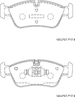 Asimco KD7550 - Тормозные колодки, дисковые, комплект avtokuzovplus.com.ua