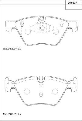 Asimco KD7553F - Гальмівні колодки, дискові гальма autocars.com.ua