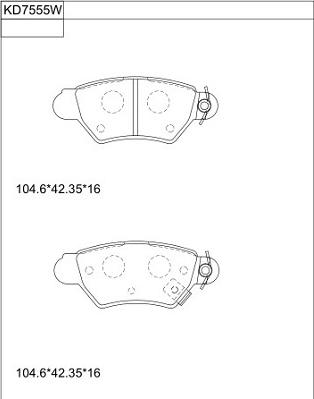 Asimco KD7555W - Гальмівні колодки, дискові гальма autocars.com.ua