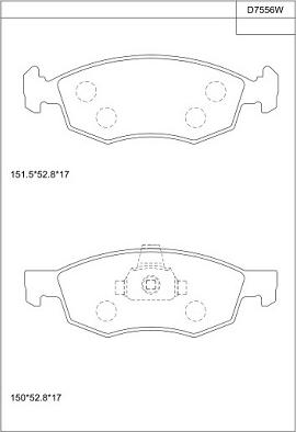 Asimco KD7556W - Гальмівні колодки, дискові гальма autocars.com.ua