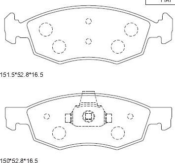 Asimco KD7556 - Тормозные колодки, дисковые, комплект avtokuzovplus.com.ua