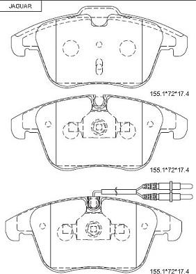 Asimco KD7575 - Тормозные колодки, дисковые, комплект avtokuzovplus.com.ua