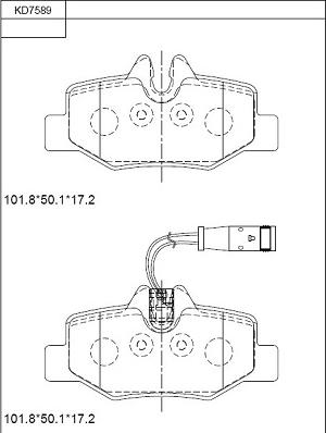 Asimco KD7589 - Гальмівні колодки, дискові гальма autocars.com.ua