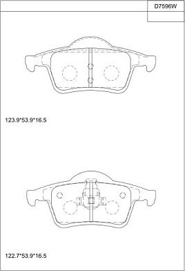 Asimco KD7596W - Тормозные колодки, дисковые, комплект avtokuzovplus.com.ua