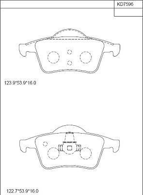 Asimco KD7596 - Тормозные колодки, дисковые, комплект avtokuzovplus.com.ua