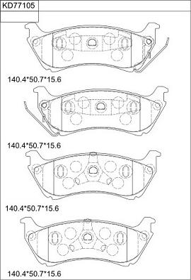 Asimco KD77105 - Тормозные колодки, дисковые, комплект avtokuzovplus.com.ua