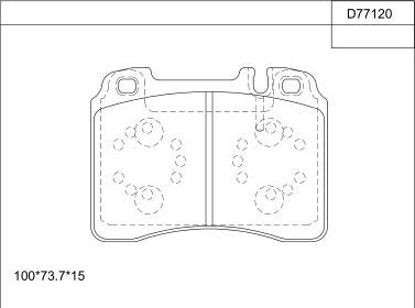 Asimco KD77120 - Тормозные колодки, дисковые, комплект avtokuzovplus.com.ua