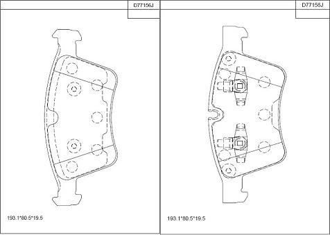 Asimco KD77156J - Тормозные колодки, дисковые, комплект avtokuzovplus.com.ua