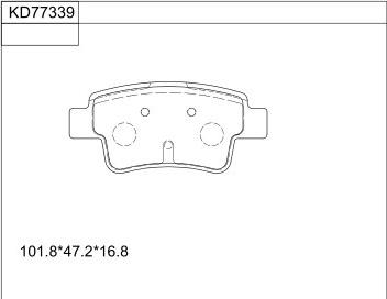 Asimco KD77339 - Тормозные колодки, дисковые, комплект autodnr.net