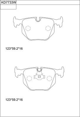 Asimco KD7733W - Гальмівні колодки, дискові гальма autocars.com.ua