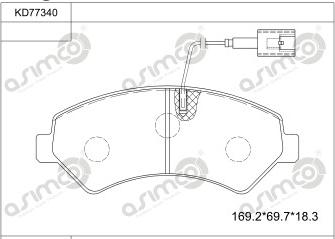 Asimco KD77340 - Тормозные колодки, дисковые, комплект avtokuzovplus.com.ua