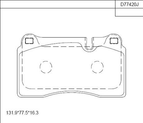 Asimco KD77420 - Тормозные колодки, дисковые, комплект avtokuzovplus.com.ua