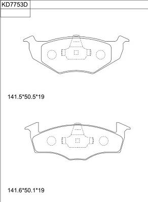 Asimco KD7753D - Гальмівні колодки, дискові гальма autocars.com.ua