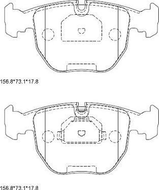 Asimco KD7761 - Тормозные колодки, дисковые, комплект avtokuzovplus.com.ua