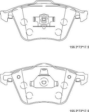 Asimco KD7798H - Тормозные колодки, дисковые, комплект avtokuzovplus.com.ua