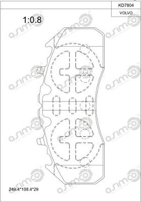 Asimco KD7804 - Тормозные колодки, дисковые, комплект avtokuzovplus.com.ua