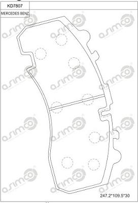 Asimco KD7807 - Тормозные колодки, дисковые, комплект autodnr.net