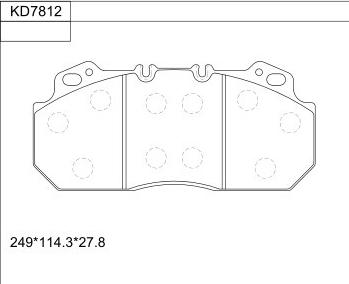 Asimco KD7812 - Тормозные колодки, дисковые, комплект autodnr.net