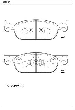 Asimco KD7902 - Гальмівні колодки, дискові гальма autocars.com.ua