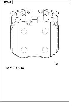 Asimco KD7906 - Гальмівні колодки, дискові гальма autocars.com.ua