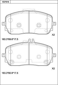 Asimco KD7919 - Гальмівні колодки, дискові гальма autocars.com.ua