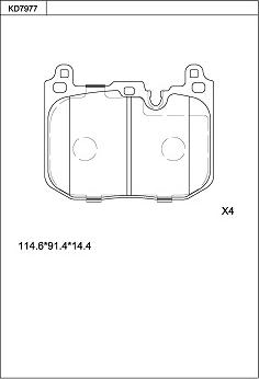 Asimco KD7977 - Тормозные колодки, дисковые, комплект avtokuzovplus.com.ua